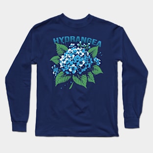 Blue Hydrangea Vintage Design Long Sleeve T-Shirt